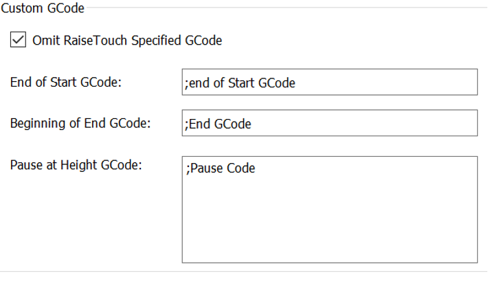 Set up Custom G-Code