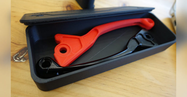 Jig (Above) for laser engraving within 3D printed packing